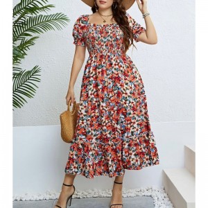 Plus size Summer Fashion Print Women Dress